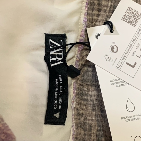 ✨ Zara Purple Plaid Tweed Bustier Corset Top – Size Large ✨ - Picture 11 of 12